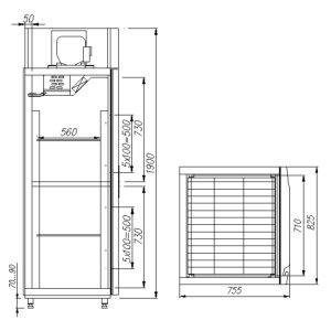 Шкаф комбинированный Carboma RF700 INOX - Изображение 2