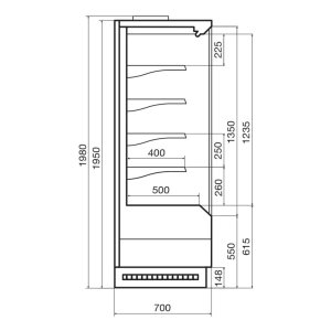 Горка холодильная Dazzl Vega 070 H210 Plug-in 250 фруктовая - Изображение 3