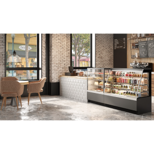 Витрина кондитерская Chilz VETE KUB 130 NEYTRAL серый матовый, шлифованная нержавейка - Изображение 2