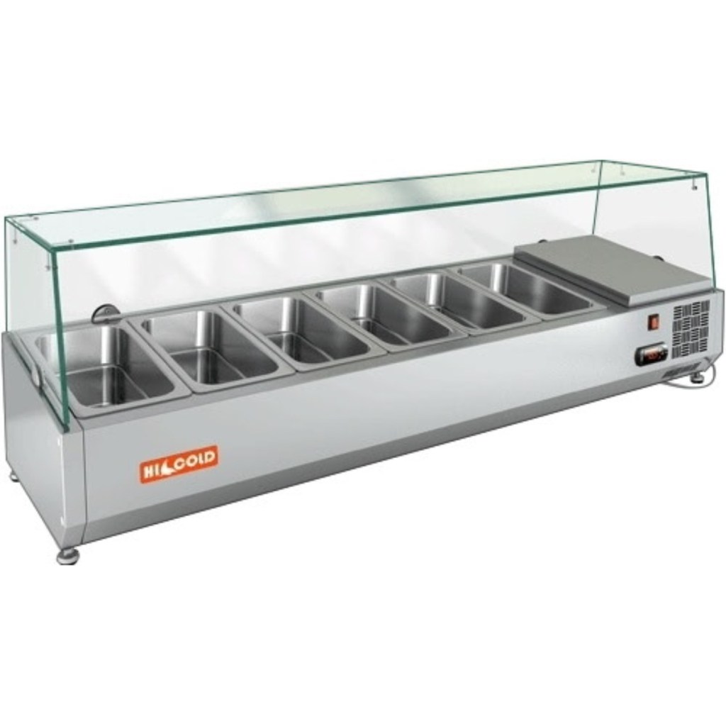 Витрина холодильная для ингредиентов HICOLD VRTG 1390 к PZ3 (1/3)