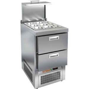 Стол холодильный для салатов HiCold SLE3-2GN с крышкой