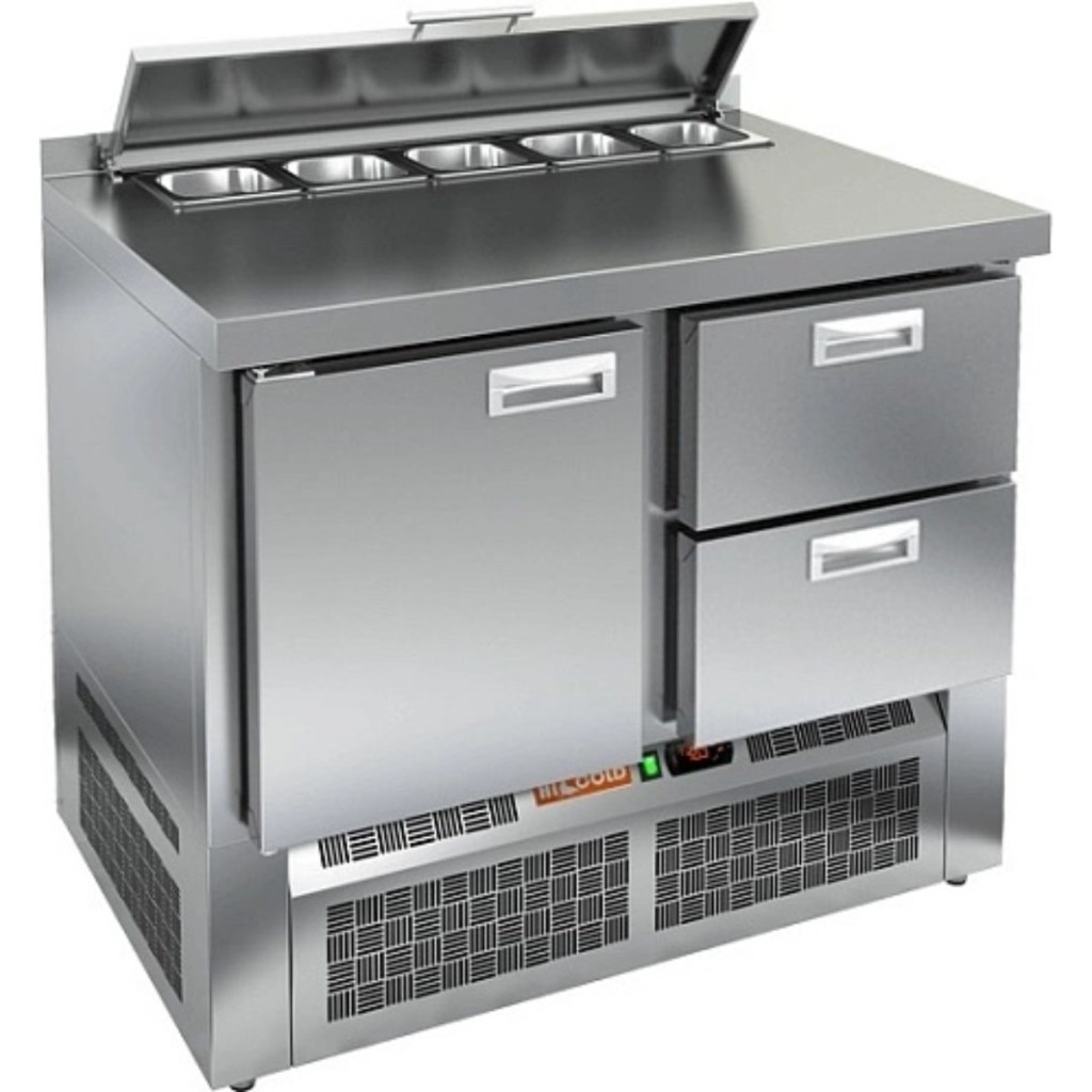 Стол холодильный для салатов HiCold SLE2-12GN (1/6) с крышкой