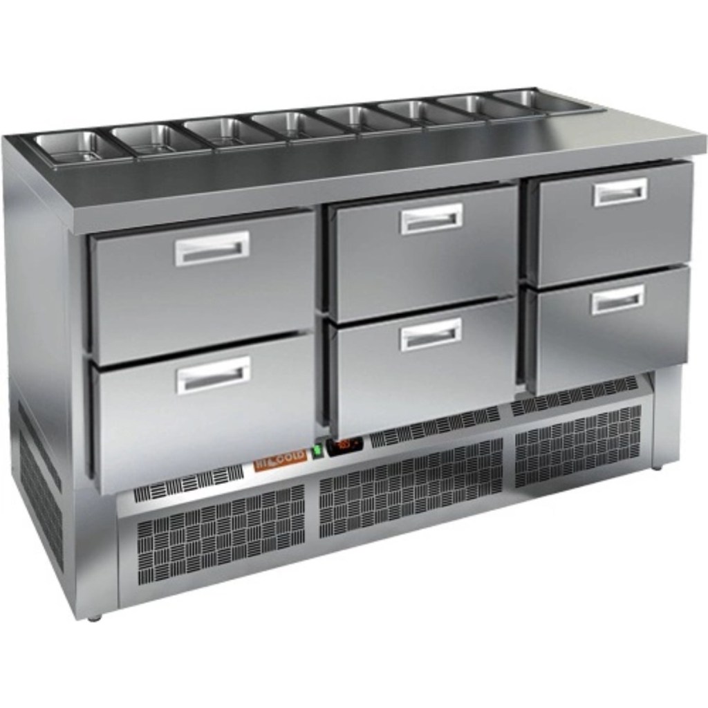 Стол холодильный для салатов HiCold SLE1-222GN (1/3) О без крышки