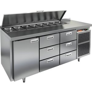 Стол холодильный для салатов HiCold SL1-133GN (1/3) с крышкой