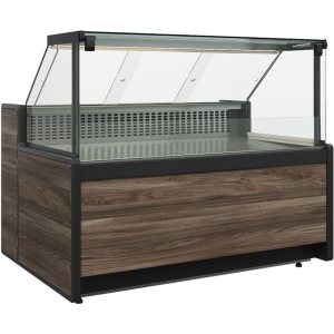 Витрина холодильная Carboma GC111 VV 3,75-1 (1008 Темный дуб) (динамика, газлифт, без боковин)