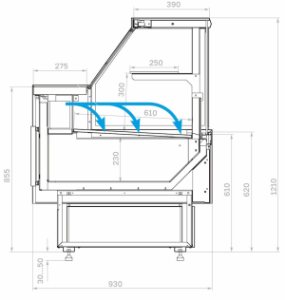 Витрина холодильная GC95 SM 1,25-1 без боковин (версия 2.0) (цвет по схеме стандарт) - Изображение 4