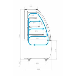 Витрина кондитерская Carboma K70 VM 0,6-2 Standard открытая (версия 2.0) (9005) - Изображение 2