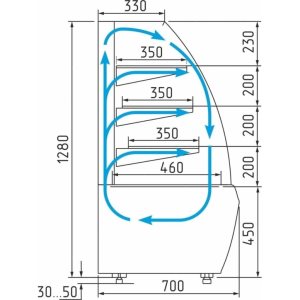 Витрина кондитерская Carboma K70 VV 1,3-1 Standard Паттерн (0105 Венге) - Изображение 2